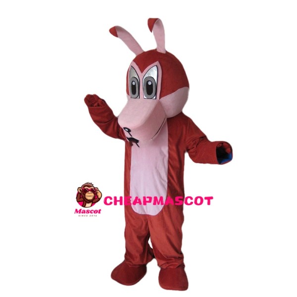 Red & Pink Wolf Mascot Costume