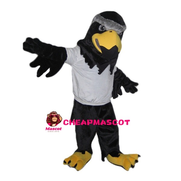 Black Eagle With White Top Mascot Costume
