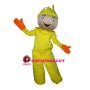 Yellow Doll Wearing Orange Gloves Mascot Costume