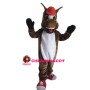 Brown Pony With Red Cap Mascot Costume