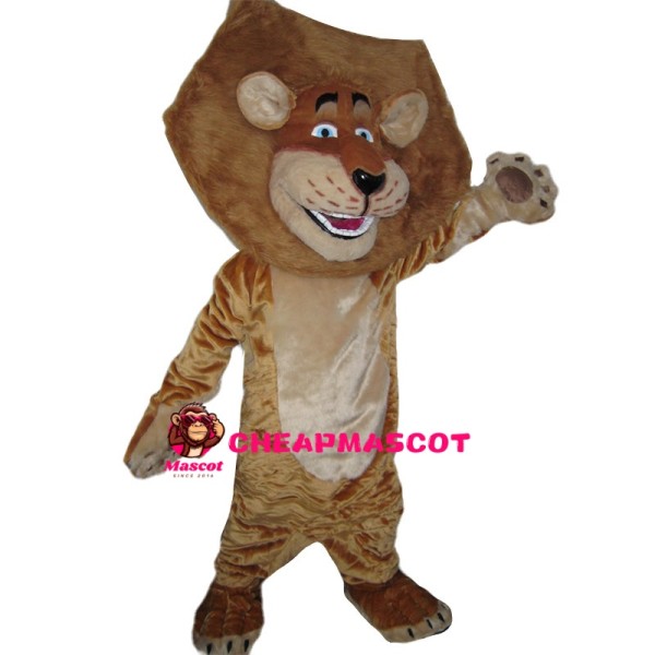 Laughing Brown Lion Mascot Costume