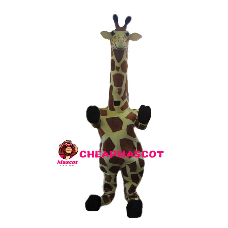 Giraffe With Long Neck Mascot Costume