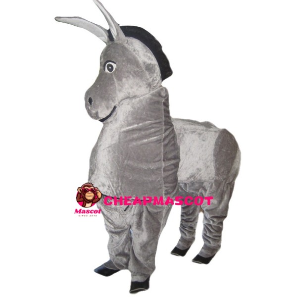 Grey Donkey Mascot Costume