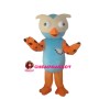 Blue Owl With Orange Beak Mascot Costume
