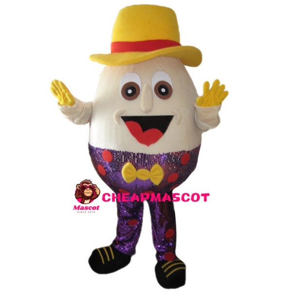 Beige Doll With Purple Sequins Mascot Costume