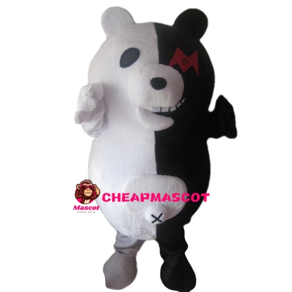 Terrible Black And White Bear Mascot Costume
