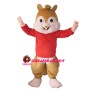 Naughty Chipmunk With Red Top Mascot Costume