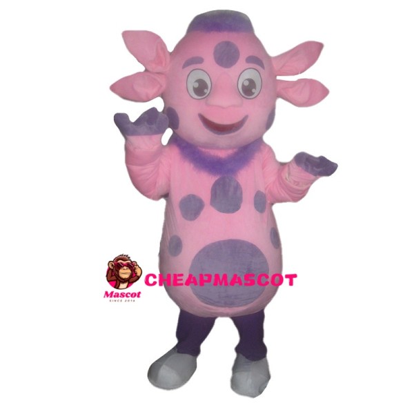 Funny Pink Calf Mascot Costume