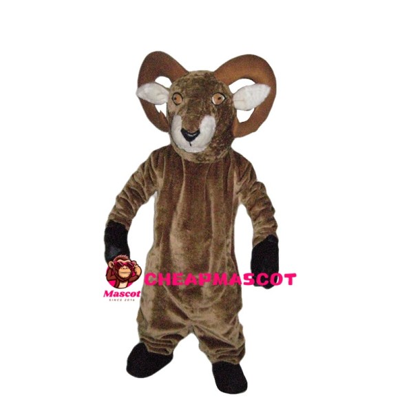 Brown Goat With White Ears Mascot Costume