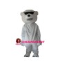 Polar Bear With Black Blindfold Mascot Costume