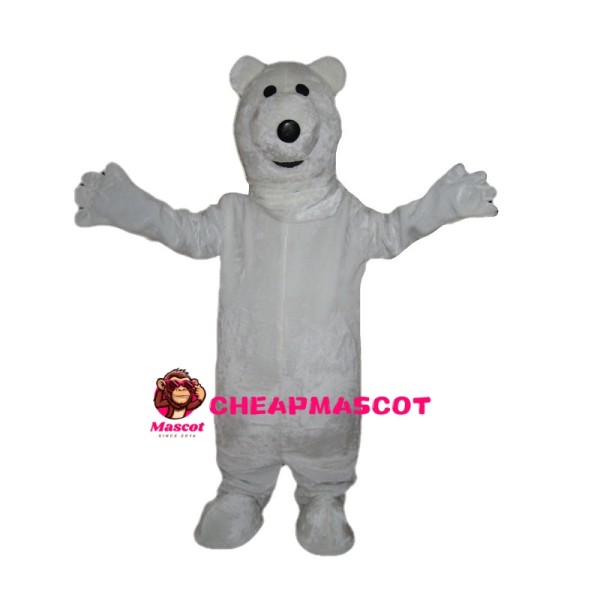 Pure Polar Bear Mascot Costume
