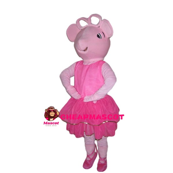 Dancing Pink Pig Mascot Costume