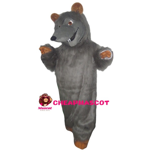 Grey Mouse With Supple Fur Mascot Costume