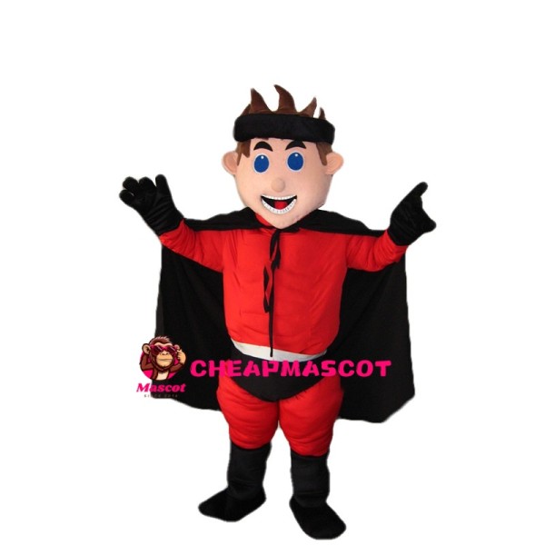 Blue Eyes Man With Cloak Mascot Costume