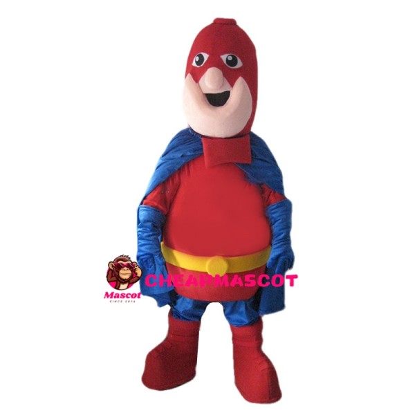 Fat Superman With Headgear Mascot Costume