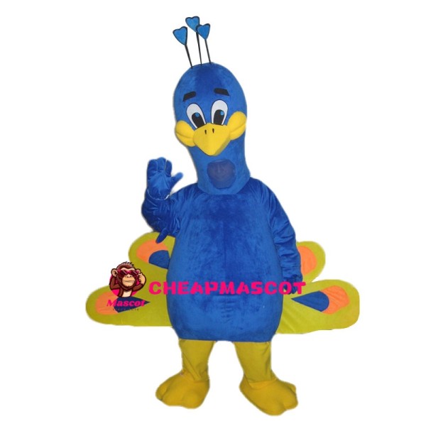Opening Blue Peacock Mascot Costume