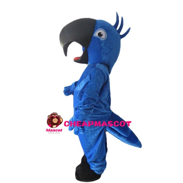 Blue Parrot With Pointed Beak Mascot Costume