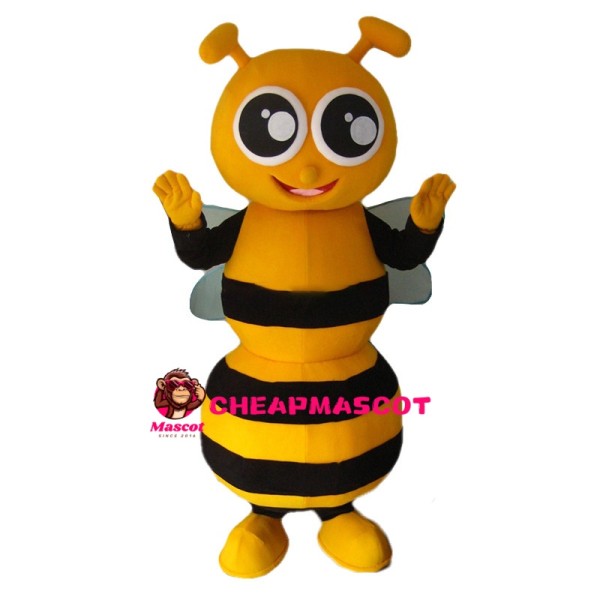 Bee With Big Shiny Eyes Mascot Costume