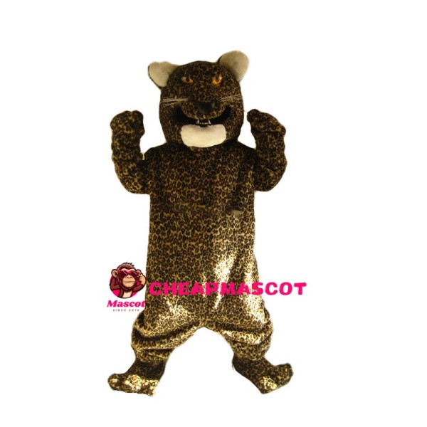 Strong Leopard With Golden Eyes Mascot Costume