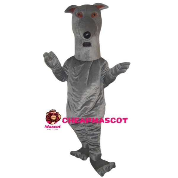 Long Neck Gray Dog Mascot Costume
