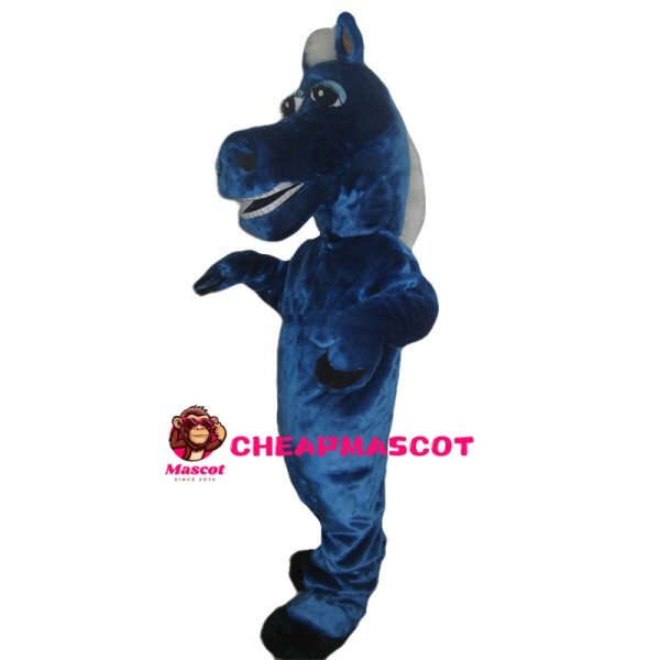 Adult Dark Blue Horse Mascot Costume