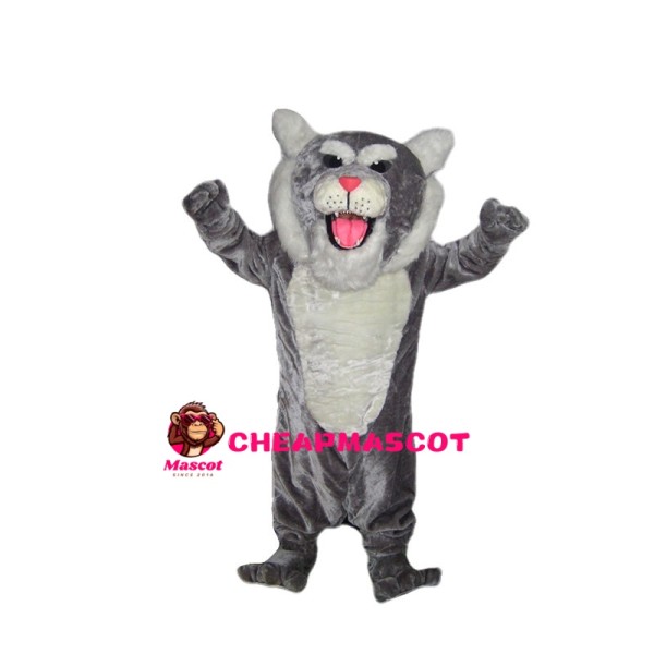 Bellowing Grey Tiger Mascot Costume