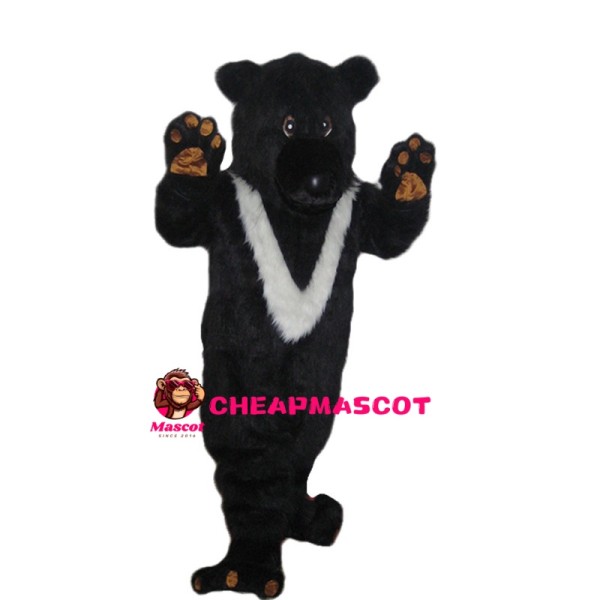 Black Bear With Pinch Of White Fur Mascot Costume