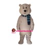 Amiable Bear With Blue Scarf Mascot Costume