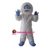 White Furry Monster With Blue Face Mascot Costume