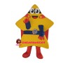 Yellow Star Mascot Costume Tied With Blue Belt