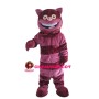 Purple Striped Cat Mascot Costume