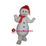 Polite Snowman With Blue Buttons Mascot Costume