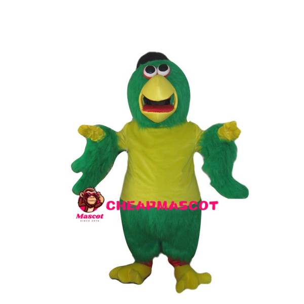 Green Long Fur Chicken Mascot Costume