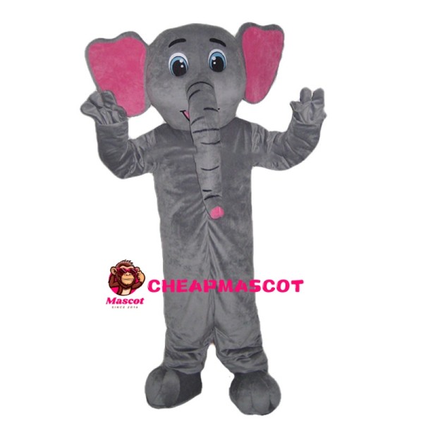 Cartoon Grey Elephant Mascot Costume