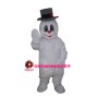 Snowman With Gray Hat Mascot Costume
