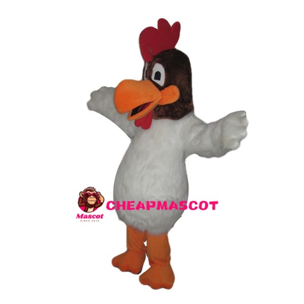 Lively White Cock Mascot Costume