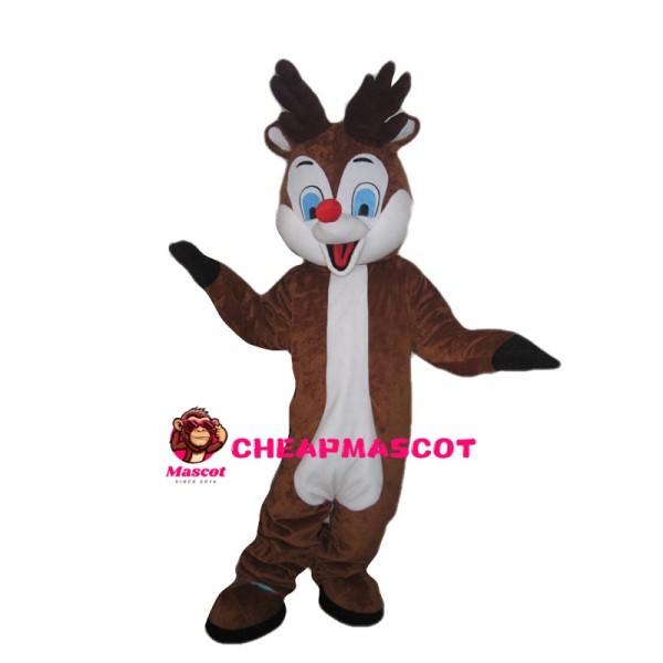 Convivial Fawn With Blue Eyes Mascot Costume