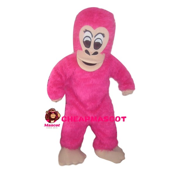 All Pink Gorilla Mascot Costume