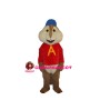 Chipmunk With Red Printed Shirt Mascot Costume