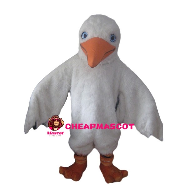 Long-haired White Bird Mascot Costume