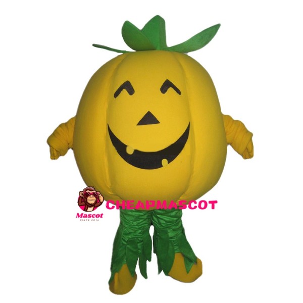 Smiley Yellow Pumpkin Mascot Costume