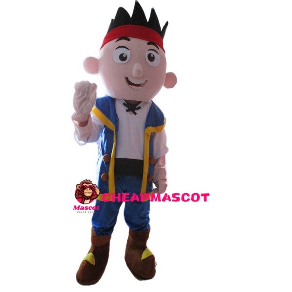 Pleased Boy With Red Kerchief Mascot Costume