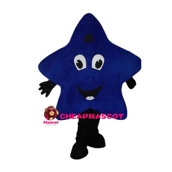 Dark Blue Smiling Star Mascot Costume