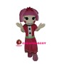 Pink Hair Girl With Polka Dot Dress Mascot Costume