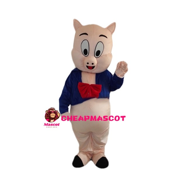 Delighted Pink Pig Mascot Costume