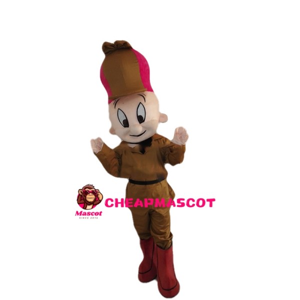 Long Eyes Man Wearing Red Boots Mascot Costume