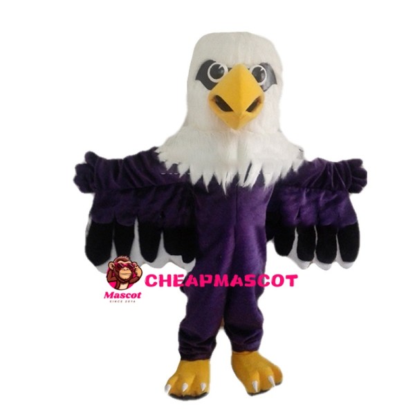 Purple Eagle With Open Wings Mascot Costume