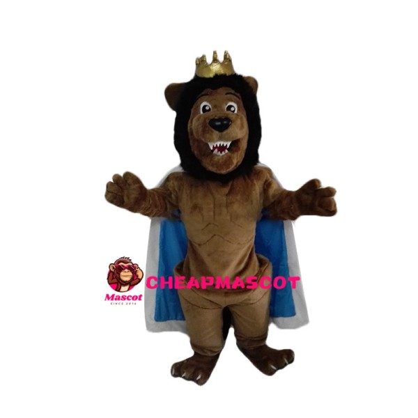 Lion King In Blue Cloak Mascot Costume
