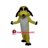 Yellow Dog With Triangle Mouth Mascot Costume