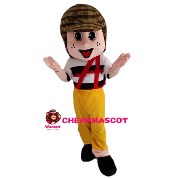 Little Boy Wearing Detective Hat Mascot Costume
